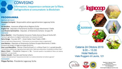 “Dall’agricoltore al consumatore” convegno organizzato da Legacoop Sicilia sulla Blockchain